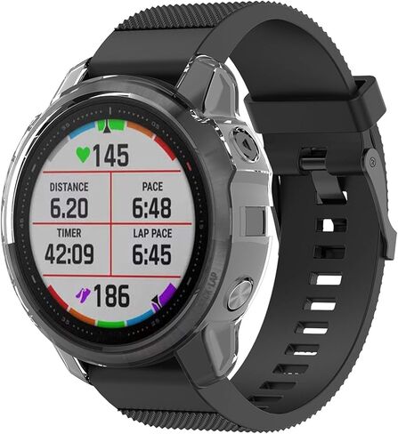 Compatible with Garmin Fenix 6s Case Cover, Scratch-Resistant Soft Durable TPU Clear Protective Cover Bumper Frame Protector Case Accessories for Garmin Fenix 6s Pro/Fenix 6s Smartwatch (Clear) in Kuwait