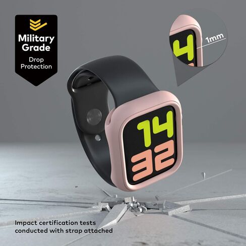 RHINOSHIELD Bumper Case Compatible with Apple Watch Series 3/2/1 - [42mm] | Slim Protective Cover - Lightweight and Shock Absorbent - Black in Saudi Arabia
