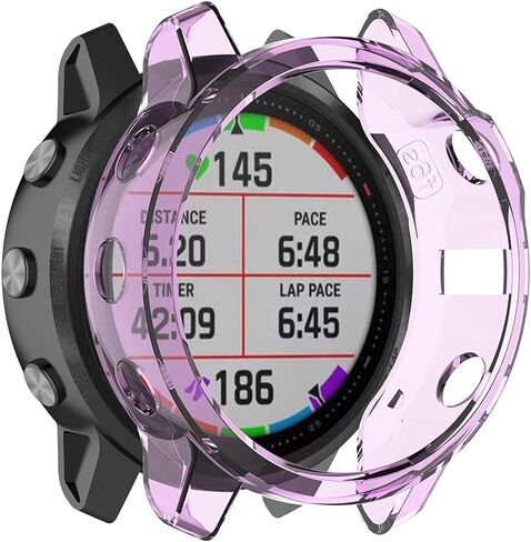 Compatible with Garmin Fenix 6s Case Cover, Scratch-Resistant Soft Durable TPU Clear Protective Cover Bumper Frame Protector Case Accessories for Garmin Fenix 6s Pro/Fenix 6s Smartwatch (Clear) in Kuwait