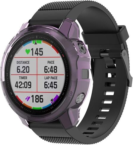 Compatible with Garmin Fenix 6s Case Cover, Scratch-Resistant Soft Durable TPU Clear Protective Cover Bumper Frame Protector Case Accessories for Garmin Fenix 6s Pro/Fenix 6s Smartwatch (Clear) in Kuwait