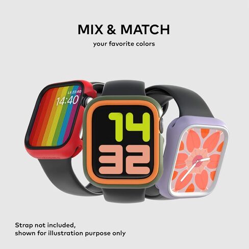 RHINOSHIELD Bumper Case Compatible with Apple Watch Series 3/2/1 - [42mm] | Slim Protective Cover - Lightweight and Shock Absorbent - Black in Saudi Arabia