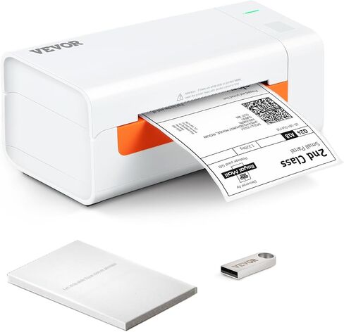 طابعة ملصقات حرارية VEVOR، طابعة ملصقات شحن لملصقات 4 × 6 بوصة، اتصال USB والتعرف التلقائي على الملصقات، تدعم Windows/MacOS/Linux/Chromebook، متوافقة مع Amazon وEbay وEtsy وUPS وغيرها in Kuwait