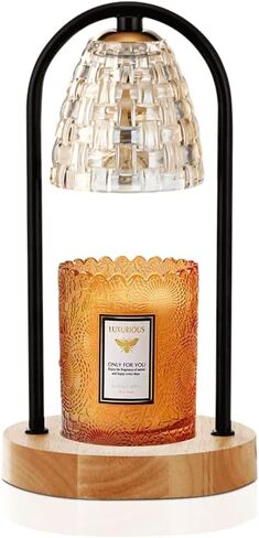 Candle Warmer Lamp with Timer, Dimmable Electric Candle Warmer with 2 Bulbs for Scented Wax, Modern Candle Warming Lamp for Home Decor Gift in Saudi Arabia