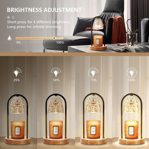 Candle Warmer Lamp with Timer, Dimmable Electric Candle Warmer with 2 Bulbs for Scented Wax, Modern Candle Warming Lamp for Home Decor Gift in Saudi Arabia