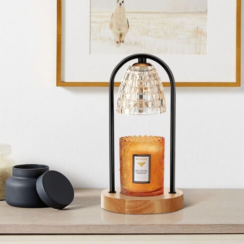 Candle Warmer Lamp with Timer, Dimmable Electric Candle Warmer with 2 Bulbs for Scented Wax, Modern Candle Warming Lamp for Home Decor Gift in Saudi Arabia
