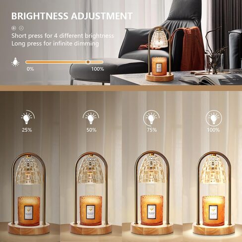 Candle Warmer Lamp with Timer, Dimmable Electric Candle Warmer with 2 Bulbs for Scented Wax, Modern Candle Warming Lamp for Home Decor Gift in Saudi Arabia