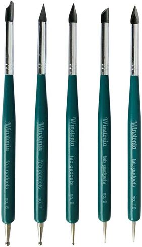 مجموعة أدوات قلم السيليكون من وينستونيا لتصميم فن الأظافر ونحت الطين ونحت أقراص الفوندان والمزيد | 5 قطع من أطراف السيليكون in Kuwait