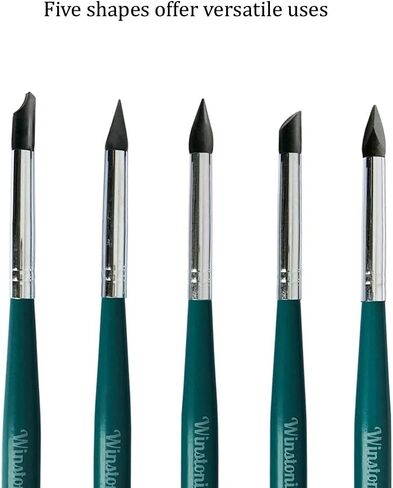 مجموعة أدوات قلم السيليكون من وينستونيا لتصميم فن الأظافر ونحت الطين ونحت أقراص الفوندان والمزيد | 5 قطع من أطراف السيليكون in Kuwait