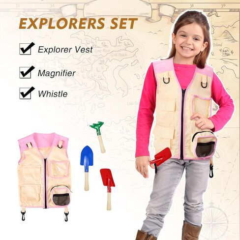 5 Sets Kids Dress up Clothes Doctor Kids Explorer Costume Lab Coat Chef Outfit Fireman Costume with Accessories Set Toddler Children Cosplay in Saudi Arabia