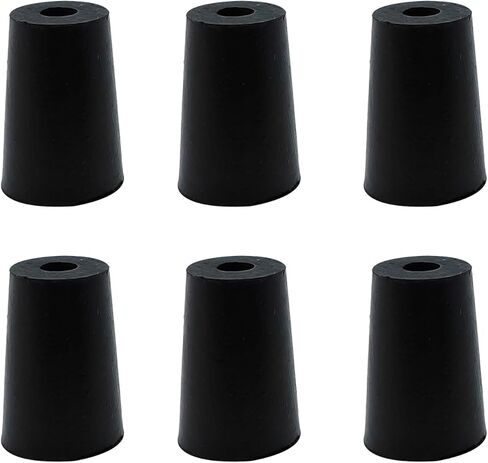 PENCK 6 قطعة سدادة مطاطية مع ثقب 33 مللي متر إلى 41 مللي متر مدبب التوصيل الأسود أنابيب الاختبار سدادات Bungs للاستخدام المنزلي في المختبر in Kuwait