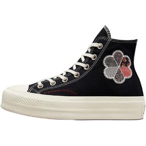 Converse Women's Chuck Taylor All Star Leopard Platform High Top Sneakers, Blackflower, 7.5