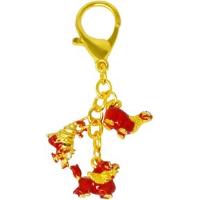 Feng Shui Three Harmony Animals Keychain Peace And Luck Keyring
