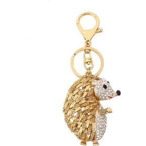 Honbay 1PCS Cute Rhinestone Hedgehog Keychain Sparkling Crystal Keyring Pendant Animal Key Chain Decoration in A Box for Bag Purse Wallet Handbags Backpack