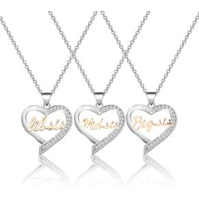 FUSTMW Sisters Gifts The Love Between Sisters is Forever 3 Sisters Keychain Set Gift for Big sis Mid Sis Lil Sister Jewelry