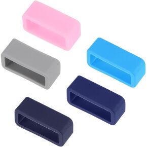 uxcell Watch Band Strap Loops, 20mm Width Rubber Fastener Loop Silicone Watch Holder Keeper for Watch Band 5 Color 20 Pcs