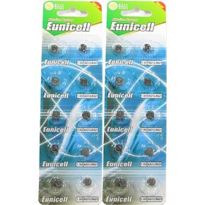 20 Eunicell AG1 / 164/364 / LR621 Button Cell Battery Long Shelf Life 0% Mercury (Expire Date Marked)