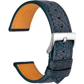 WOCCI Chevre Leather Watch Bands for Large Wrist, French Goat Leather, Brushed Buckle, Strap Width 20mm 22mm