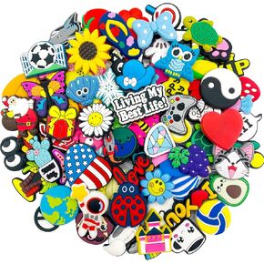 هيتيكدا مجموعة من 100 120 150 قطعة من تعليقات الاحذية للفخار وقبقاب الفخار والفقاعات المتنوعة، اشكال لطيفة متنوعة من بلاستيك PVC للاطفال الاولاد والبنات والرجال والنساء، هدايا حفلات اعياد الميلاد in Kuwait