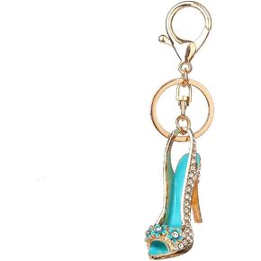 Reizteko High Heel Elegant Shoe Keychain Sparkling Charm Stylish Key Ring Crystal Keychain Purse Handbag Pendant