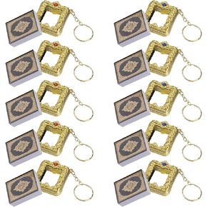 EXCEART Islamic Decor 10pcs Mini Bible Keychain Vintage Quran Book Keychain Islamic Decor Wallet Keychain Koran Religion Keyring for Baptism Church Communion (Random Color) Ramadan Decorations