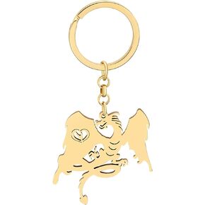 Enamel Alloy Dainty Dragon Keychain Dinosaur Keyring Fashion Jewelry For Women Girls Bag Car Wallet Charms