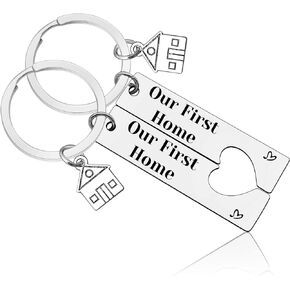 Housewarming Gifts for New Home Owners House Keychain for Couple Friends Family New Home Keychain Gifts New Homeowner Gift for Women Men First Home Keyring Realtor Closing Gift for New Homeowners