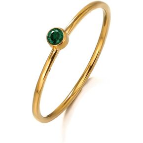 Gold Birthstone Rings for Women Dainty Birthstone Stackable Promise Rings Colorful Cubic Zirconia Stacking Ring Band Jewelry Gift for Her