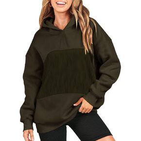 LAVASEON Oversized Hoodie for Women Lightweight Hoodies Womens Sweatshirt Pullovers Fashion with Wave Textured Patch