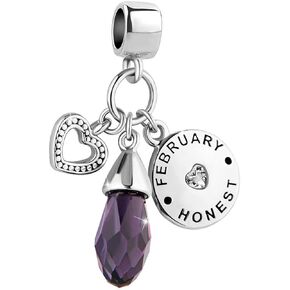 Chili Jewelry Jan-Dec Teardrop Birthstone Charm Happy Birthday Gifts Dangle Bead Compatible With Pandora Charms Bracelets