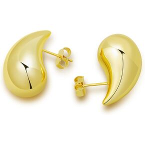 Chunky Gold Hoop Earrings- Lightweight Earring Dupes- Hypoallergenic Silver Drop Earring- Gold Teardrop Earrings for Women- Small Medium Large Tear Drop Earrings in Kuwait
