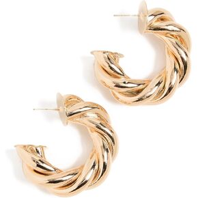 By Adina Eden Women's Wide Twisted Rope Hollow Hoop Earrings in Kuwait