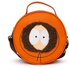 Buckle-Down Comedy Central Bag, Crossbody, Round, South Park Kenny Face Close Up with Fur and Embroidery, Orange, Vegan Leather