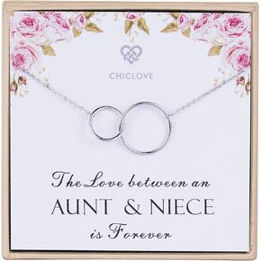 Aunt and Niece Gift The Love Between Aunt & Niece is Forever Sterling Silver Necklace Aunt Niece Jewelry
