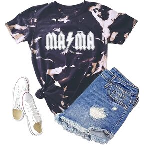 Mama Shirt for Women Mama Lightning Bolt Graphic T-Shirt Casual Mom Life Short Sleeve Tee Tops