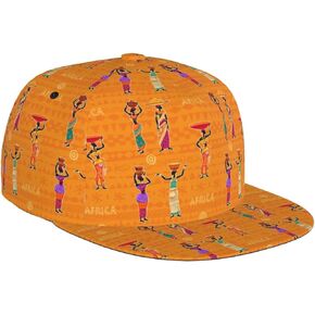 Gelxicu African Baseball Cap African Women Cap Flat Brim Summer Fashion Hat African Cap for Women Men