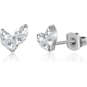 TGNEL Titanium Earrings | Marquise Cut Cubic Zirconia Earring Charms | Dainty Hypoallergenic Earrings for Women Sensitive Ears
