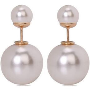 اقراط دبوسية مزدوجة الجوانب من اللؤلؤ الصناعي للنساء من نيشكا، اقراط مرصعة باللؤلؤ على الوجهين للفتيات تحب بلا حدود، نحاس، بدون احجار كريمة, النحاس, لا أحجار كريمة in Kuwait