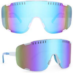 Karsaer Vision Cycling Sports Sunglasses Windproof Goggles for MTB Running Beach Volleyball Baseball Large 80s Visor Shades