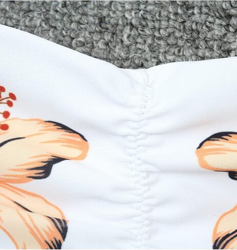 Women Long Sleeve Crop Top Two Piece Bikini Swimsuit Sets Floral Rash Guard Bathing Suit in Kuwait