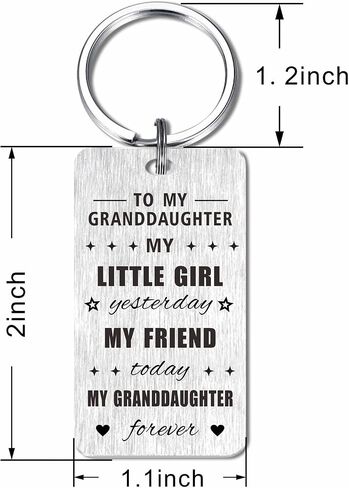 Gezxin Granddaughter Christmas Keychain gifts- Merry Christmas Xmas Granddaughter- Valentines Day Present from Grandparents in Saudi Arabia