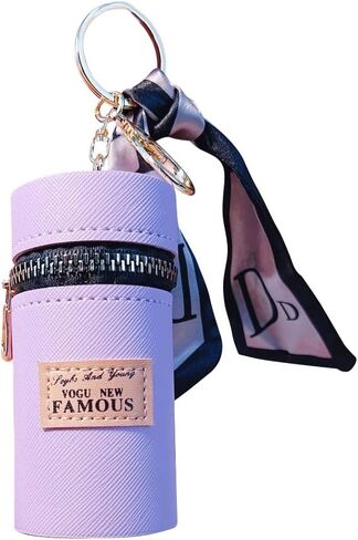 منظم أحمر الشفاه للنساء والفتيات، حامل ملمع شفاه جلدي مع سلاسل مفاتيح لمفاتيح السيارة ومحفظة المحفظة in Kuwait