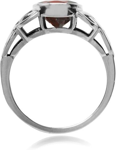Silvershake 8MM Round Genuine Gemstone 925 Sterling Silver Trinity Triquetra Celtic Knot Ring in Saudi Arabia