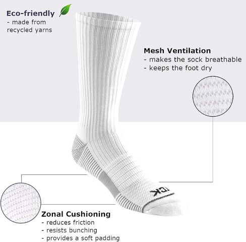 TCK Basketball Socks for Men or Women 9-11, 10-13, Elite Athletic Cushion Crew Socks with Arch Compression 3-pack in Saudi Arabia