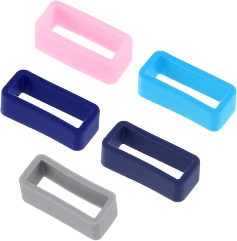 حلقات حزام ساعة Uxcell، حلقة تثبيت مطاطية بعرض 20 ملم، حافظة ساعة من السيليكون لحزام الساعة 5 ألوان 20 قطعة in Kuwait