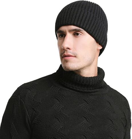 CLAPE Cuffed Beanie Hat Winter Hats for Men Knit Slouchy Beanie Hats Warm Baggy Skull Cap Stretchy Warm Ski Hats in Saudi Arabia