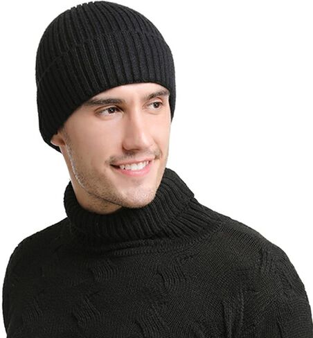 CLAPE Cuffed Beanie Hat Winter Hats for Men Knit Slouchy Beanie Hats Warm Baggy Skull Cap Stretchy Warm Ski Hats in Saudi Arabia