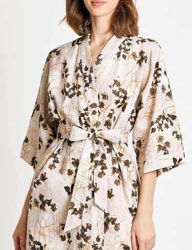 PRODESIGN Long Kimono Robe for Women Patterned Satin Nightgown Bridesmaid Bathrobe Wedding in Kuwait