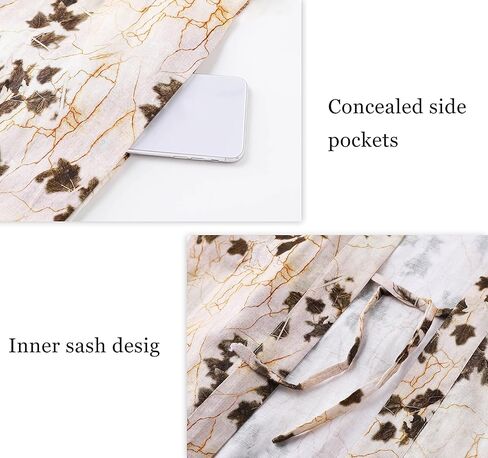 PRODESIGN Long Kimono Robe for Women Patterned Satin Nightgown Bridesmaid Bathrobe Wedding in Kuwait