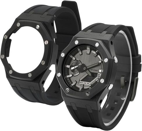 GA2100 Casioak - هيكل من ألياف الكربون مع حزام مطاطي من الفلور - مجموعة تحديثية لساعات الرجال Gshock GA-2100/GA-2110/GM-2100 in Kuwait