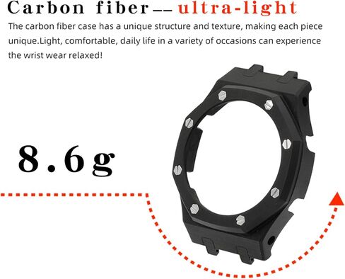 GA2100 Casioak - هيكل من ألياف الكربون مع حزام مطاطي من الفلور - مجموعة تحديثية لساعات الرجال Gshock GA-2100/GA-2110/GM-2100 in Kuwait
